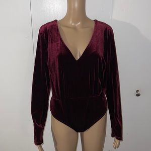 Eloquii Burgundy Velvet Bodysuit